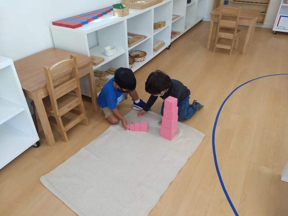 Toddlers learning shapes and math at Preschool La Jolla