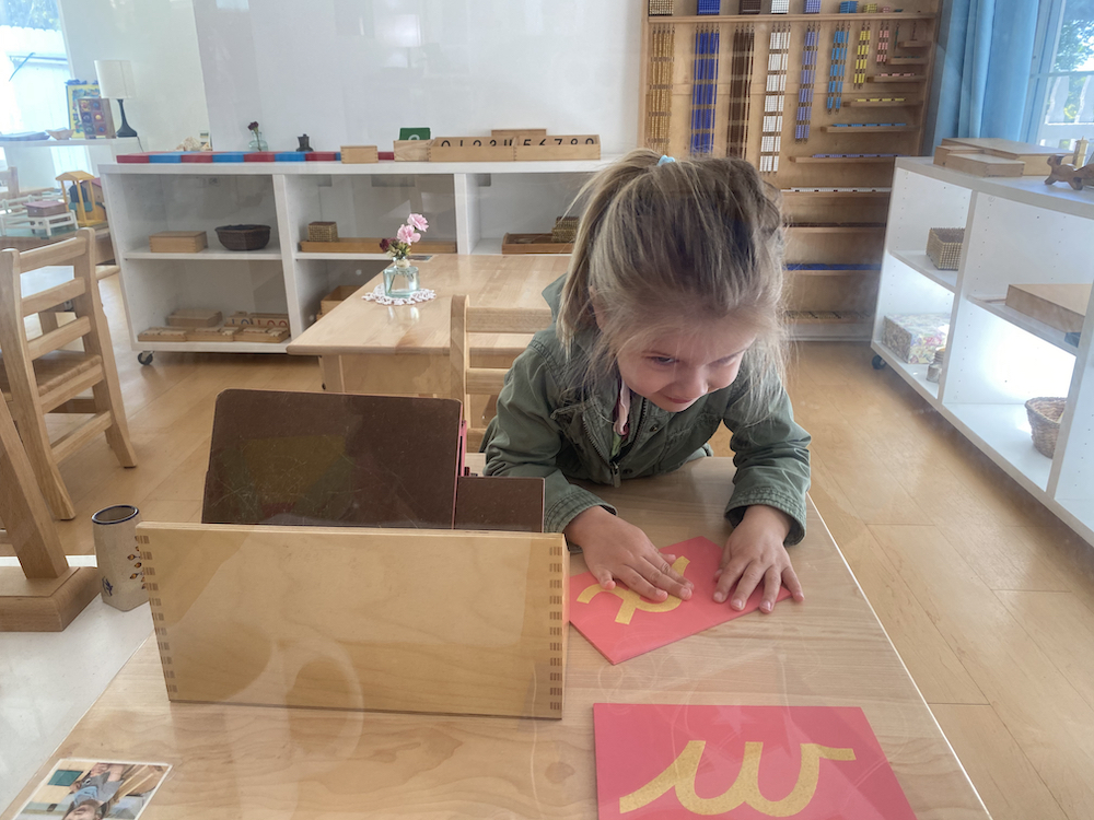 Learning Cursive Letters at La Jolla Montessori School