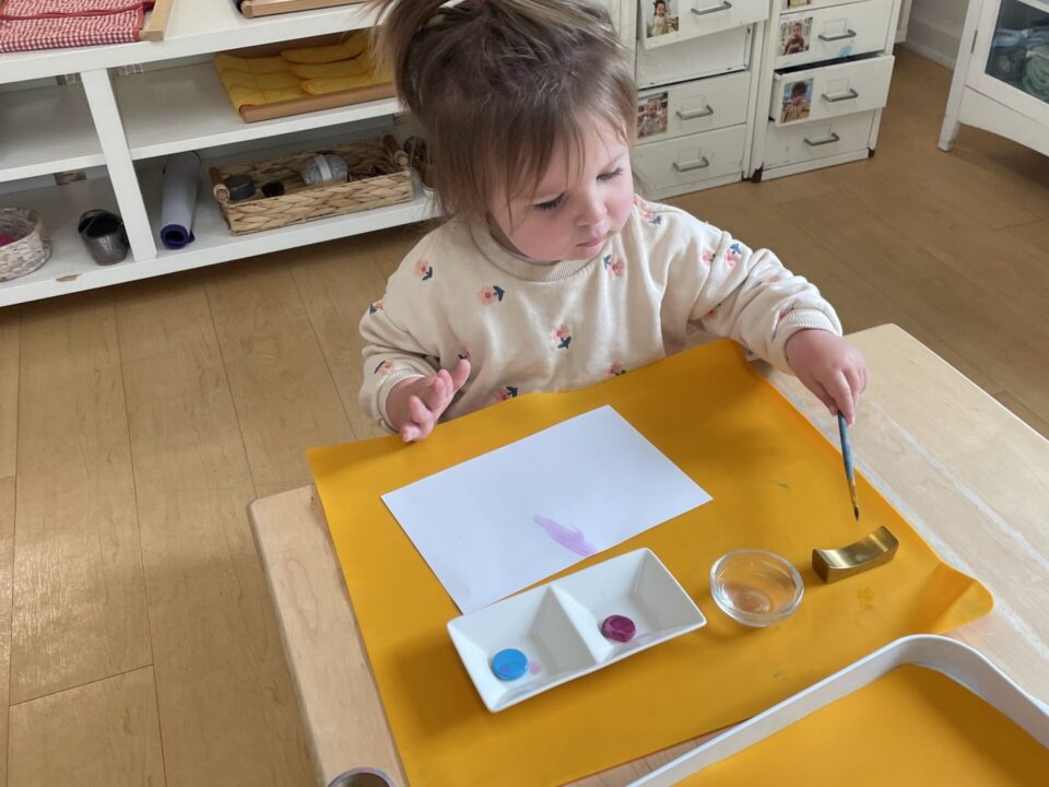 Toddler - practical life painting water colors