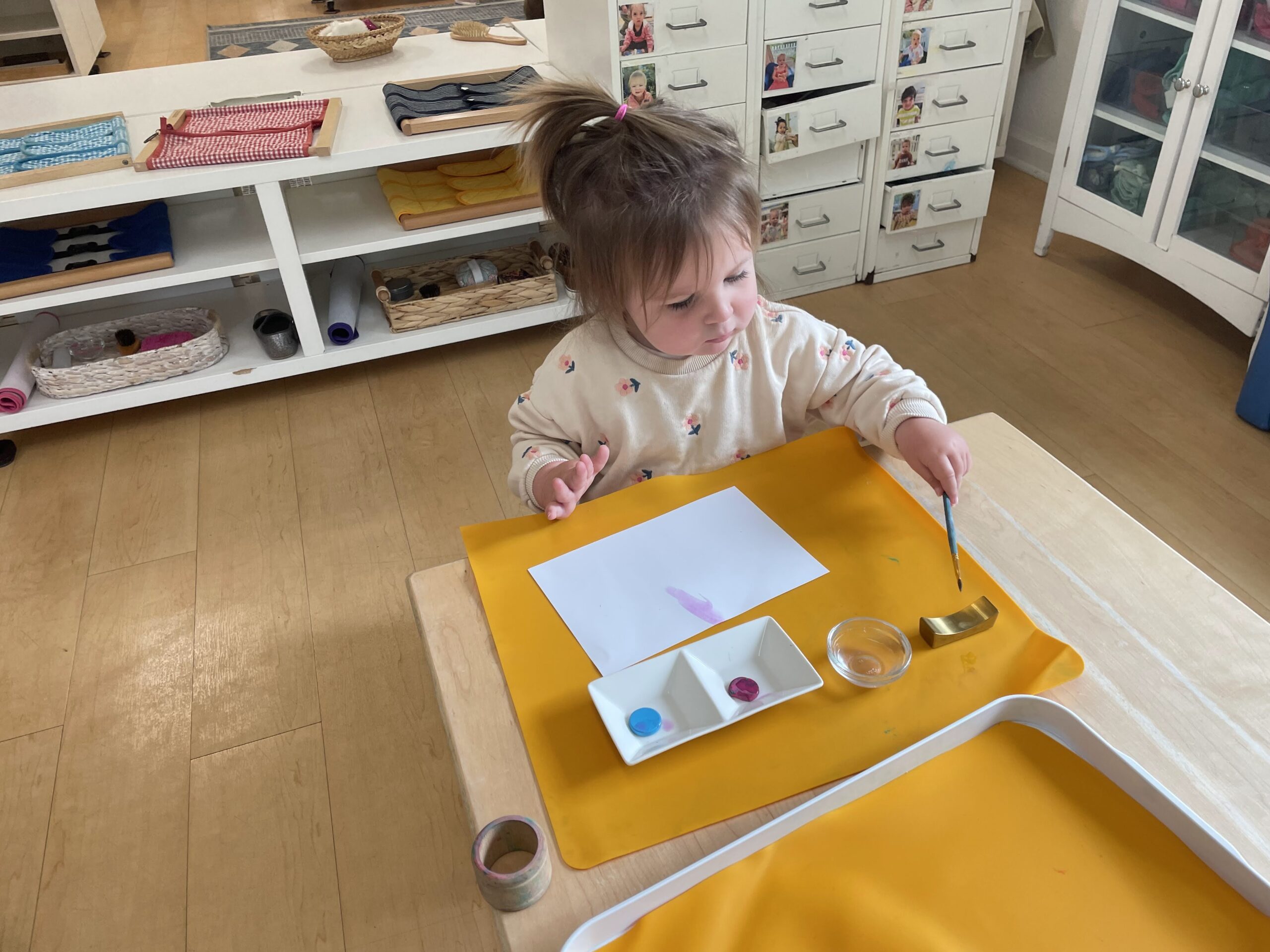 Toddler - practical life painting water colors