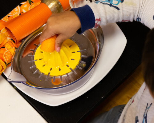 child making juice