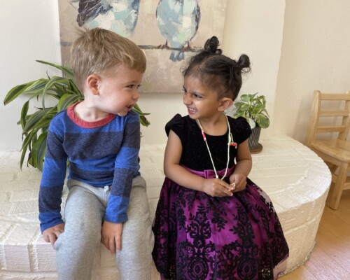 La Jolla Montessori School boy and girl having fun