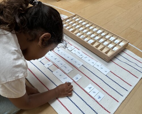 Primary Kindergarten Writing in Spanish at La Jolla Montessori
