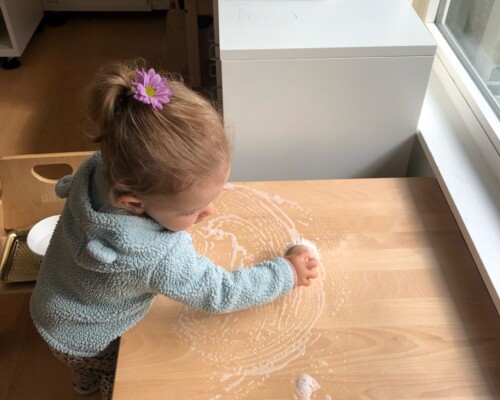 Toddler Independence Cleaning Desk Independently 3