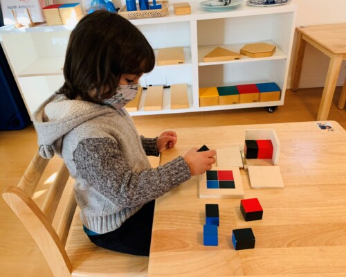 Primary Student solving puzzles